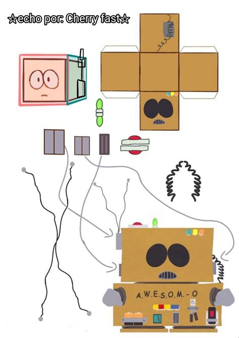 Eric Cartman Paper Craft Cabeza De Genialo Figuras Geometricas Para