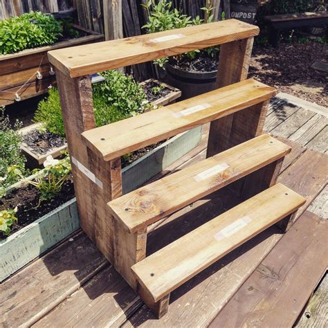 Tiered Rustic Reclaimed Wooden Cupcake Display Stand Dessert Display