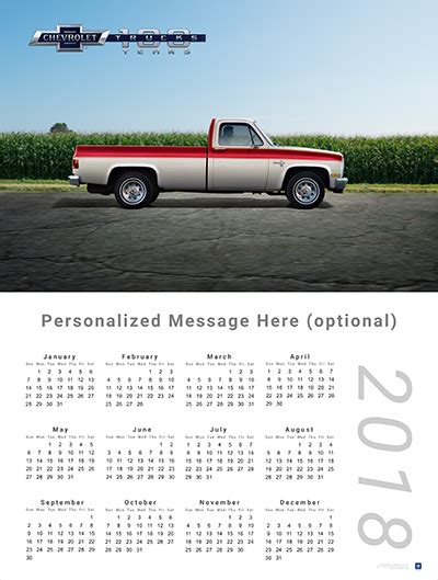 Chevy Trucks Centennial Wall Calendar Chevymall