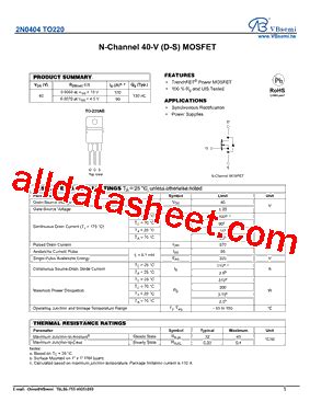 N Datasheet Pdf Vbsemi Electronics Co Ltd