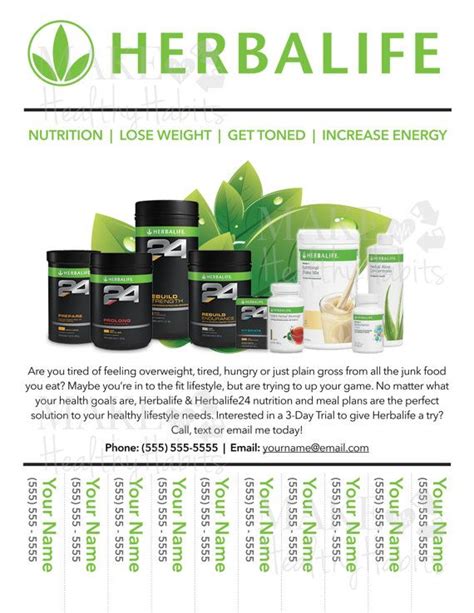 Custom Print Ready Herbalife Contact Flyer By Kellylynnettedesigns