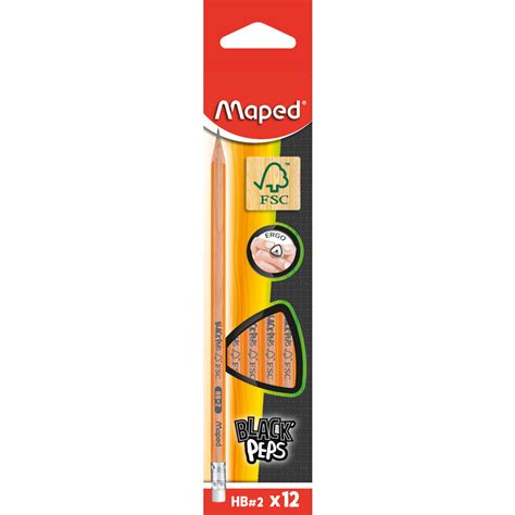 Maped Crayon Black Peps Avec Gomme Degr De Duret Hb Bei Fr