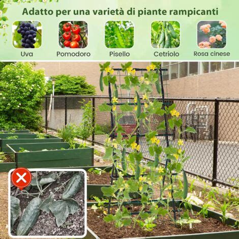 Costway Traliccio Da Giardino Per Piante Rampicanti Supporto Verticale