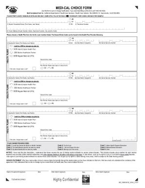 Fillable Online Fillable Online Medi Cal Choice Form For Los Angeles