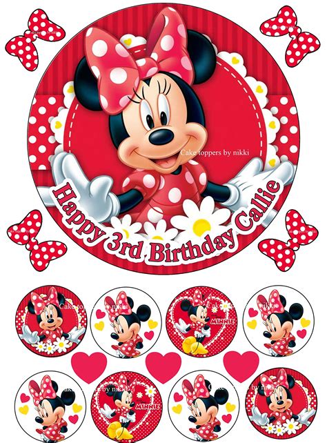 Minnie Mouse Edible Cupcake Toppers Abmwater