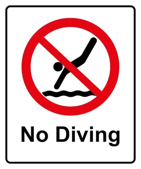 Premium Vector | No Diving pool sign vector