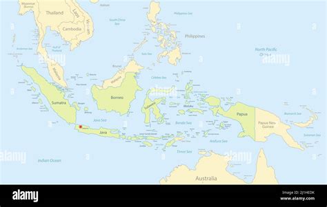 Carte de l Indonésie détaillée avec les États voisins les îles avec