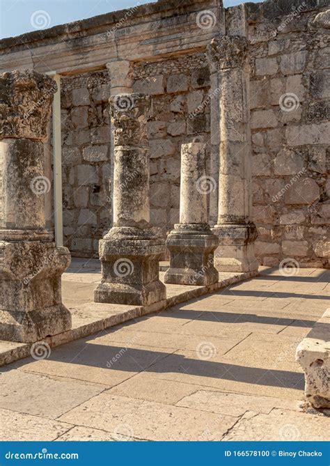 Portrait of the Ruins of Capernaum Synagogue in Israel Stock Photo ...