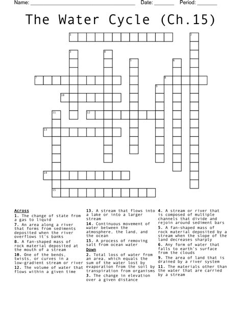 The Water Cycle Crossword