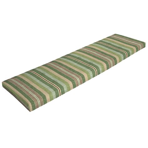 Garden Treasures 1-Piece Stripe Green Patio Bench Cushion at Lowes.com