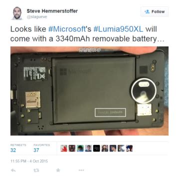 Lumia 950 XL Battery Details Unveiled – Are We Getting A Removable ...