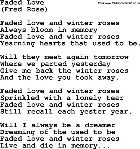 Hank Williams song: Faded Love, lyrics