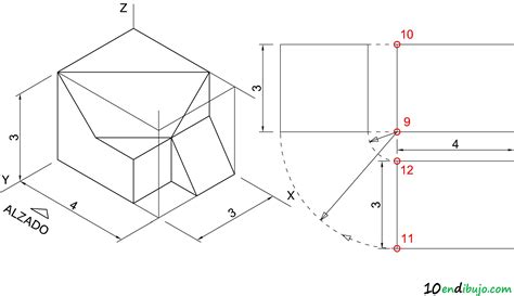 Vistas De Una Pieza Dada La Perspectiva 10 En Dibujo