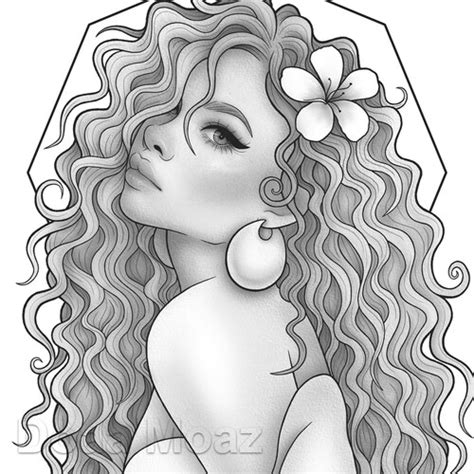 Printable Coloring Page Fantasy Character Black Girl Etsy