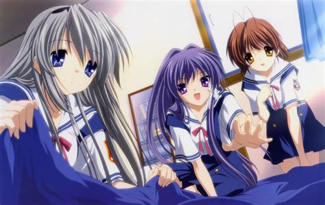 Clannad Trio Tomoyo Kyou And Nagisa In 4k Ultra Hd Wallpaper