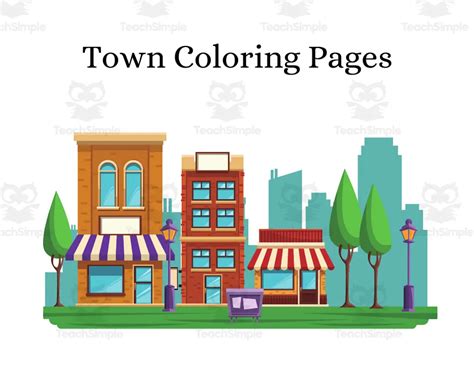 Town Coloring Pages by Teach Simple