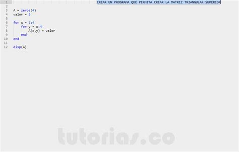 Arrays Matlab Crear Matriz Triangular Superior Tutorias Co