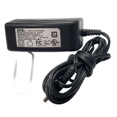 Genuine DVE DSA 9W 09 AC Power Adapter 7 5V 0 7A Power Supply OEM