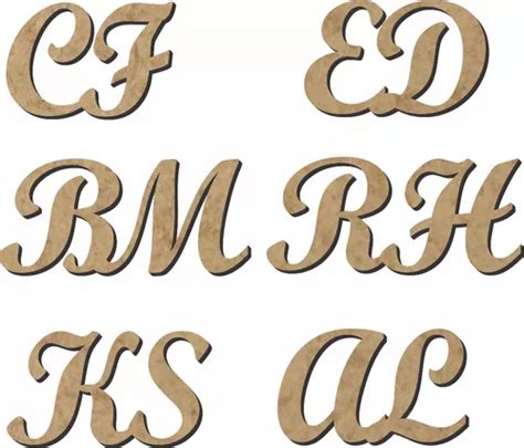 250 Letras Cursivas Duplas Em Mdf Cru 2cm 3mm De Espess Frete grátis