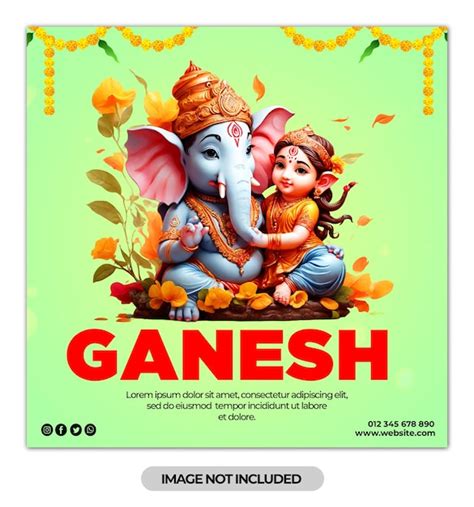 Premium Psd Happy Ganesh Chaturthi Social Media Post