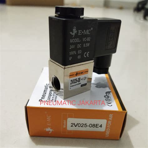 Jual Solenoid Valve 2V025-08 / 2V-025-08 AC220V / DC24V EMC PNEUMATIC ...