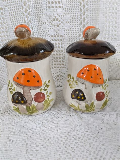 Home Living Mushroom Kitchen Decoration Vintage Kitchen Canisters