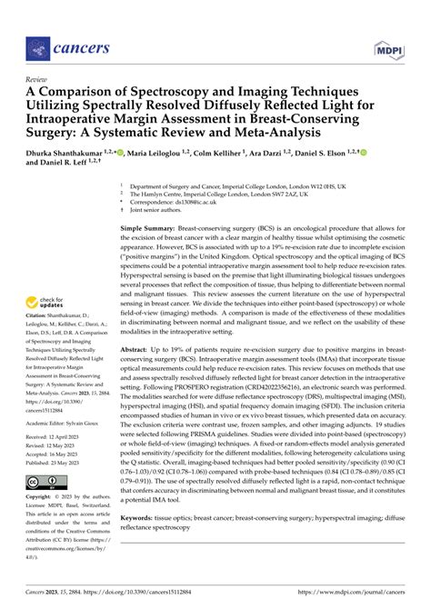 Pdf A Comparison Of Spectroscopy And Imaging Techniques Utilizing