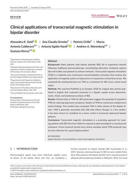 Pdf Clinical Applications Of Transcranial Magnetic Stimulation In