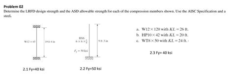 Solved Determine The Lrfd Design Strength And The Asd