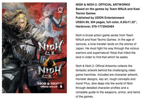 NIOH & NIOH 2: OFFICIAL ARTWORKS - Coming Soon! – UDON Entertainment