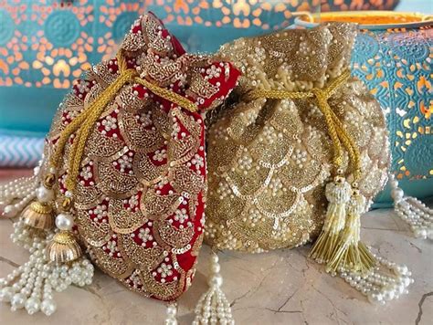 Bridal Accessories Bridal Potli Pothlis Pastel Pothlis Gifting Pothlis