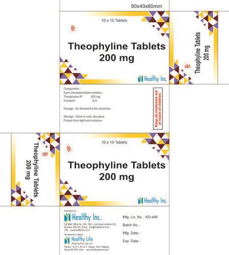 Theophylline Tablets 200 Mg At Best Price In Mumbai Healthy Inc