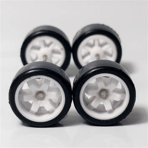 5 Sets White TE37 6 Spoke Real Riders JDM Wheel Sets 1 64 For Hot