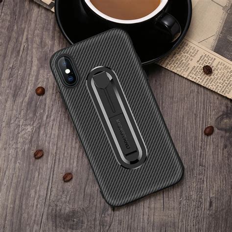 Funda trasera de teléfono de fibra de carbono de lujo para iPhone XS