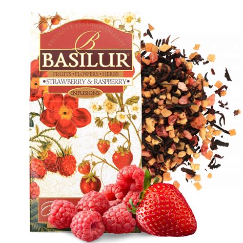 Basilur STRAWBERRY RASPBERRY Herbata Owocowa Bez Kofeiny DLA DZIECI