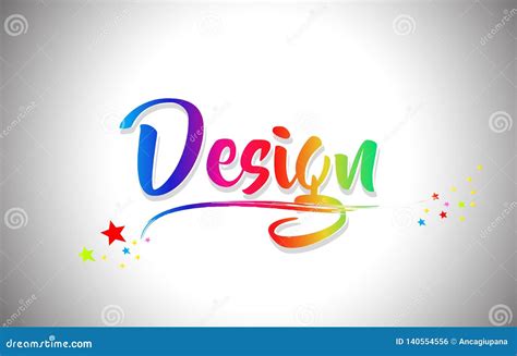 Design Handwritten Word Text With Rainbow Colors And Vibrant Swoosh Stock Vector Illustration