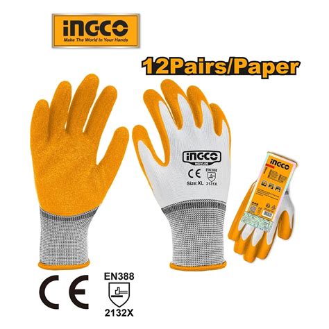 Jual Sarung Tangan Kerja Safety Latex Nylon Nitrile Glove Ingco Hgvl