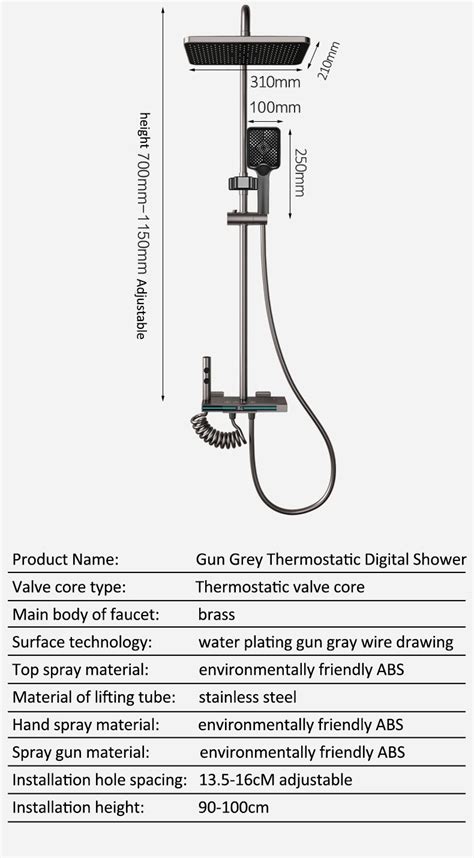 FARID Shower Set For Bathroom Set Digital Display Hot And Cold Shower