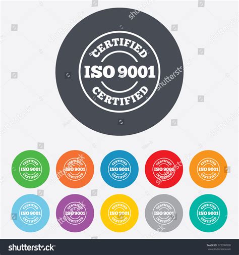 Iso 9001 Certified Sign Icon Certification Stock Vector (Royalty Free ...