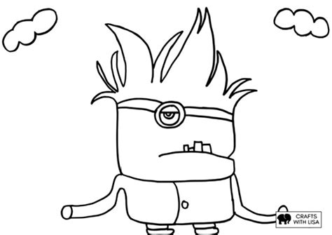 Purple Minion Coloring Page - Crafts With Lisa