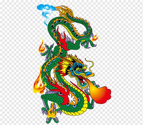 Green And Yellow Dragon Illustration Chinese Dragon Minotaur Chinese