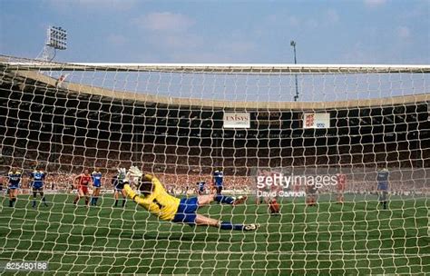 Wimbledon Goalkeeper Dave Beasant Saves A Penalty From Liverpool