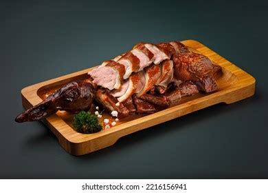 Roasted Chinese Duck Sliced Presented On Stock Photo 2216156941 ...