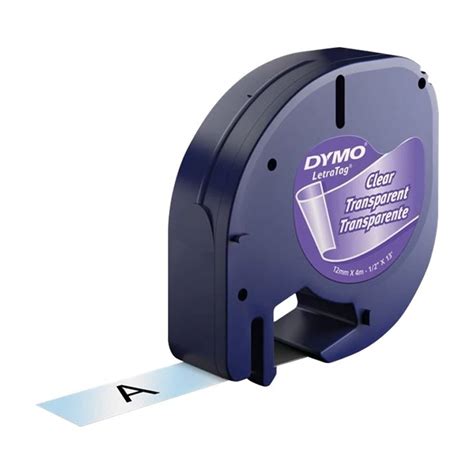 Dymo Letratag Plastic Label Tape Mm X M Clear Mwave