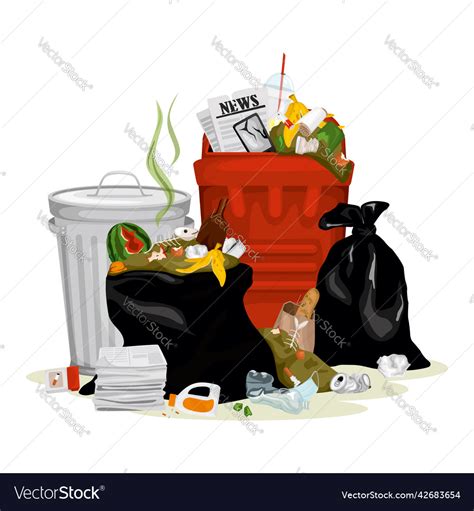 Organic Waste Garbage Composition Royalty Free Vector Image