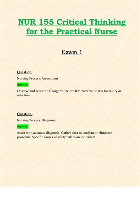 Nur Nur Exam Latest Update Critical Thinking