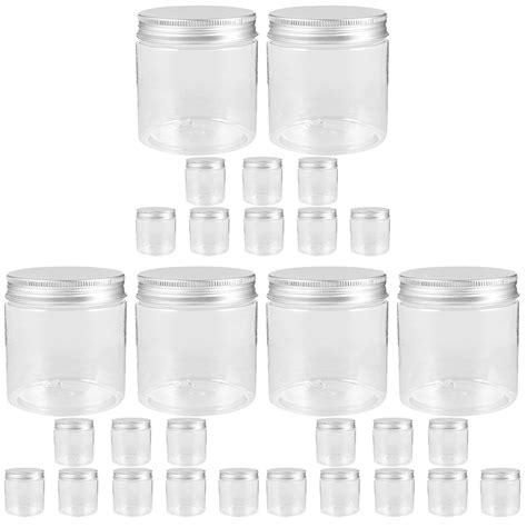 30Pack Plastic Jars With Lids 8oz Empty Containers Clear Gift Food Jars