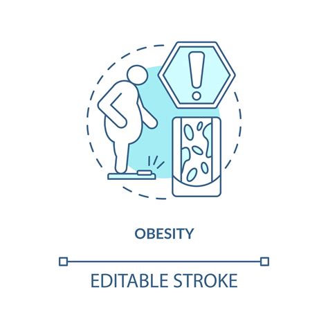 Obesity Concept Icon Too Many Fat In Human Body Overweight Issues