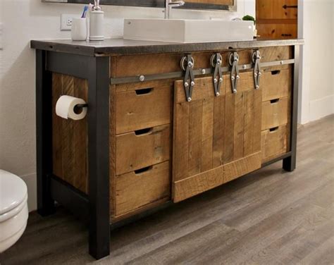 Handmade Rustic Industrial Vanity Reclaimed Barn Wood Vanity W