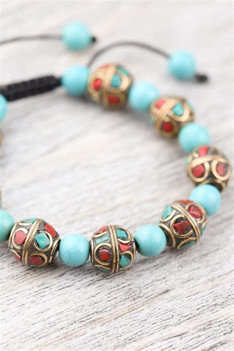 Traditional Tibetan Turquoise Bead Bracelet Dharmashop